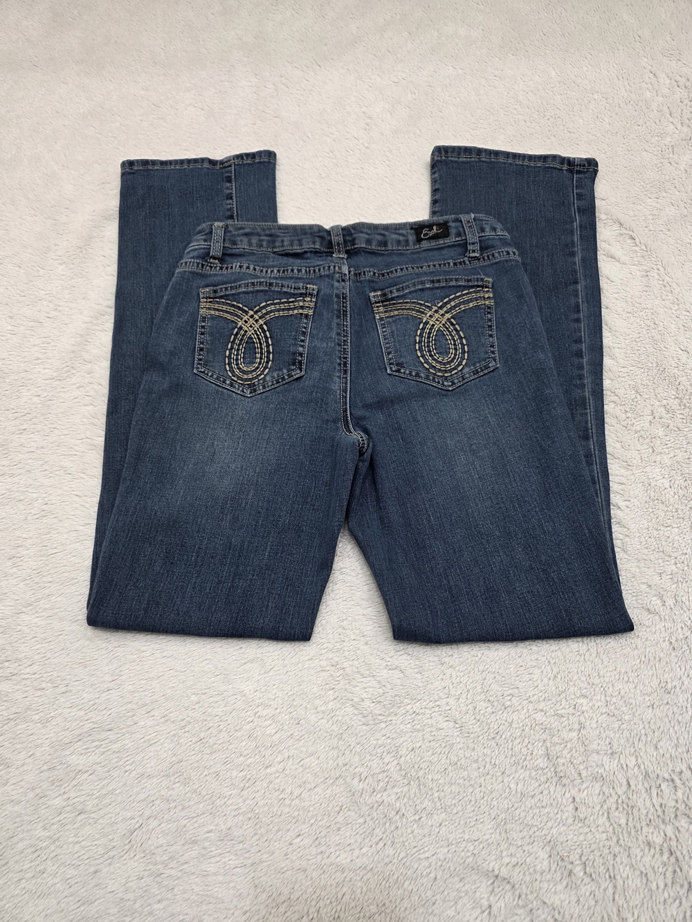 Earl Jeans Blue Embroidered Back-Pocket Bootcut Jeans
